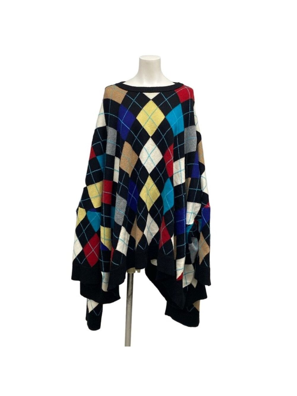 Loewe Long Sleeve Sweater Black Blue Green Multi Crew Neck Cashmere Argyle S
